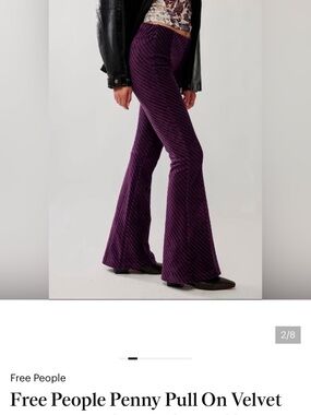 Free People Deep Purple Velvet Flare Pants